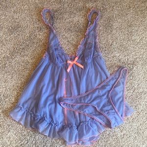 Victoria’s Secret mesh babydoll dress and panty lingerie set
